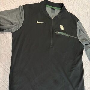 Baylor Nike Black and Gray Dri-FIT Quarter-Zip
